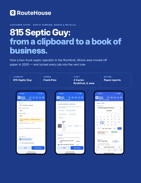 Cover of 815 Septic Guy: from a clipboard to a book of business